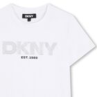 Girls White Logo T-Shirt, 1, hi-res