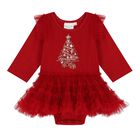 Baby Girls Red Festive Bodysuit Dress, 1, hi-res