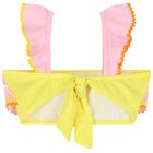 Girls Pink & Yellow Ruffled Bikini, 1, hi-res