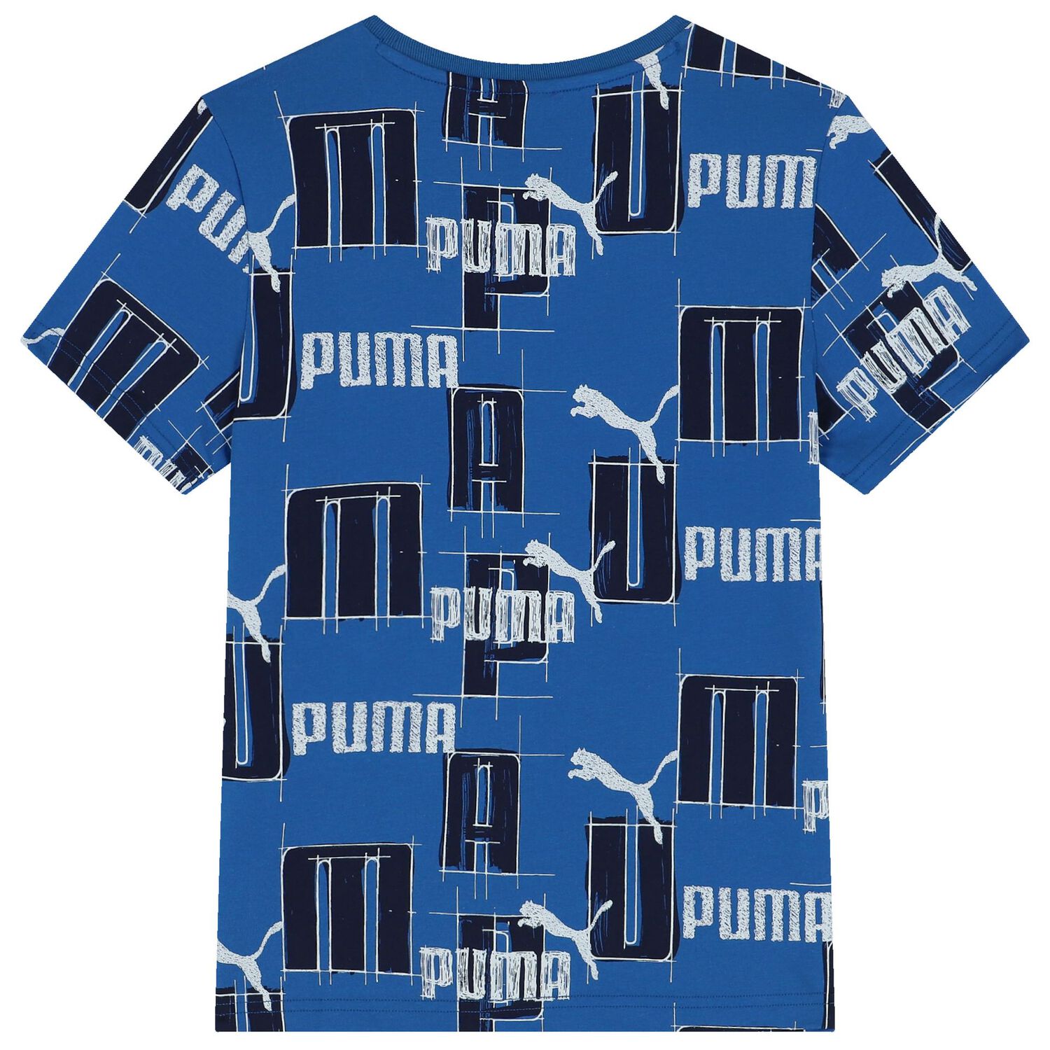 تيشيرت أولاد بالشعار باللون الأزرق, 2, hi-res