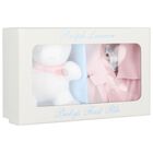 طقم هدايا قميص بولو وردي بشعار للرضع البنات, 1, hi-res