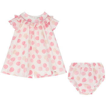 Baby Girls Ivory & Pink Dress Set