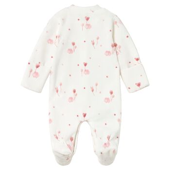 Baby Girls Ivory & Pink Babygrow