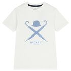Boys White Logo T-Shirt, 1, hi-res