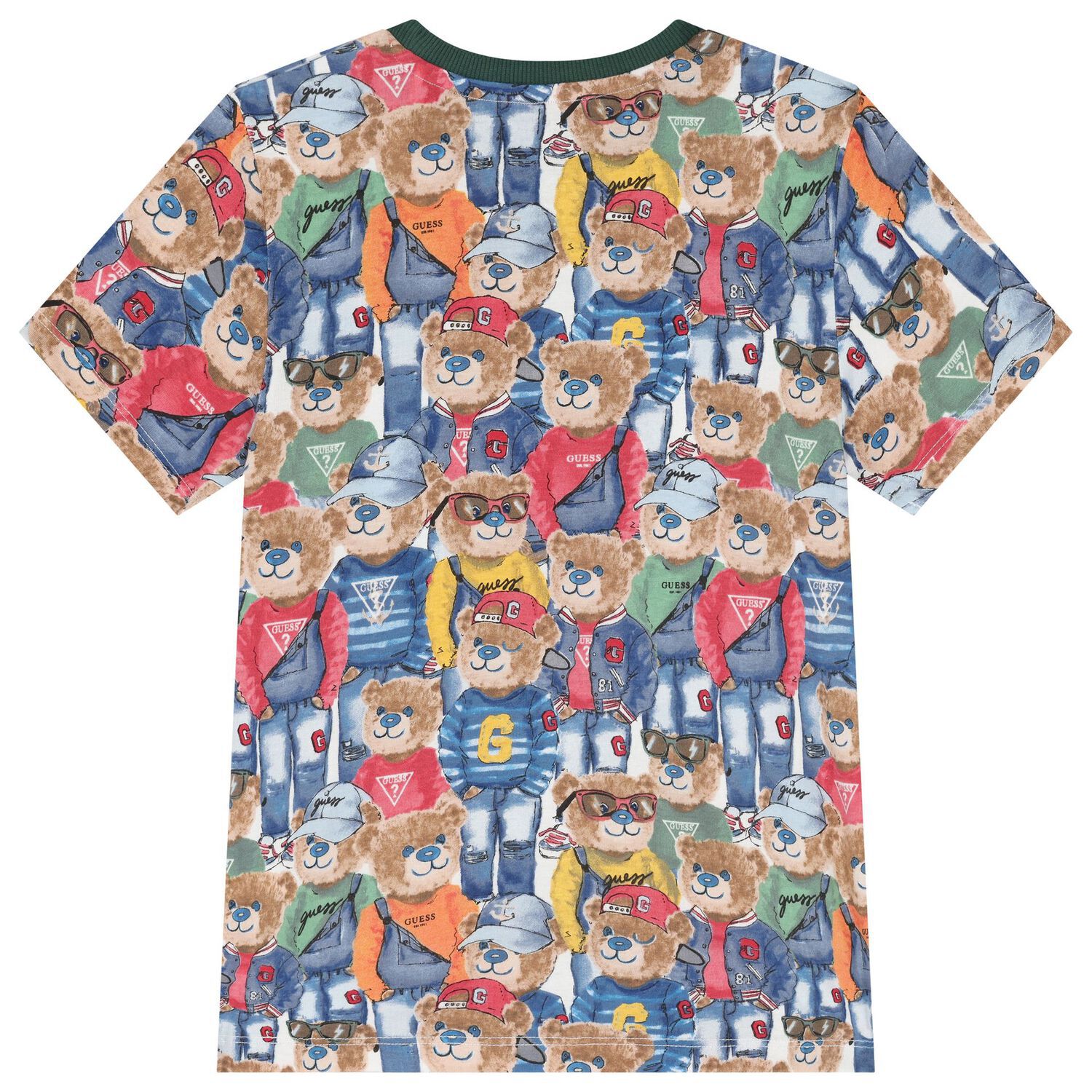 Boys Multi-Coloured Teddy Bear Logo T-Shirt, 2, hi-res