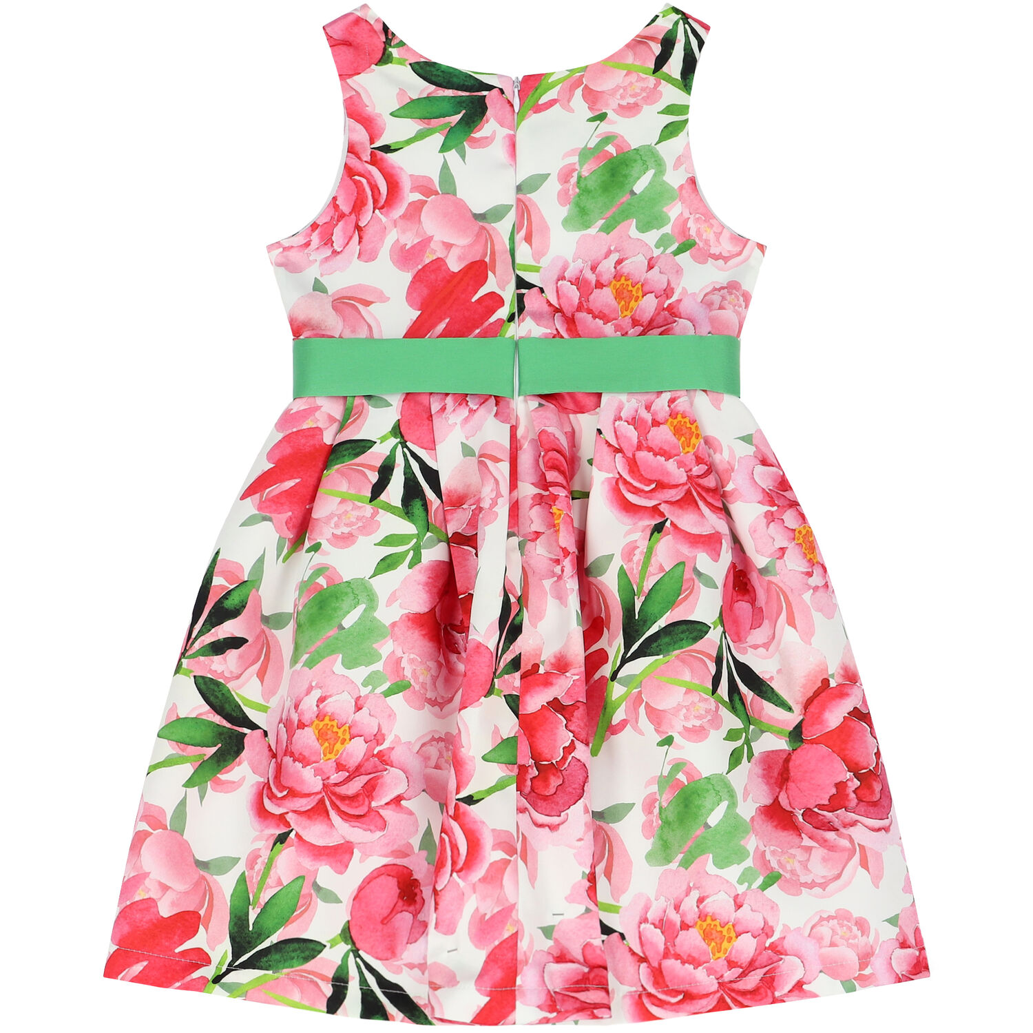 Girls Ivory & Pink Floral Dress, 1, hi-res image number null