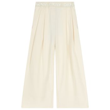 Girls Ivory Logo Trousers