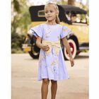 Girls Blue Floral & Bow Dress, 1, hi-res