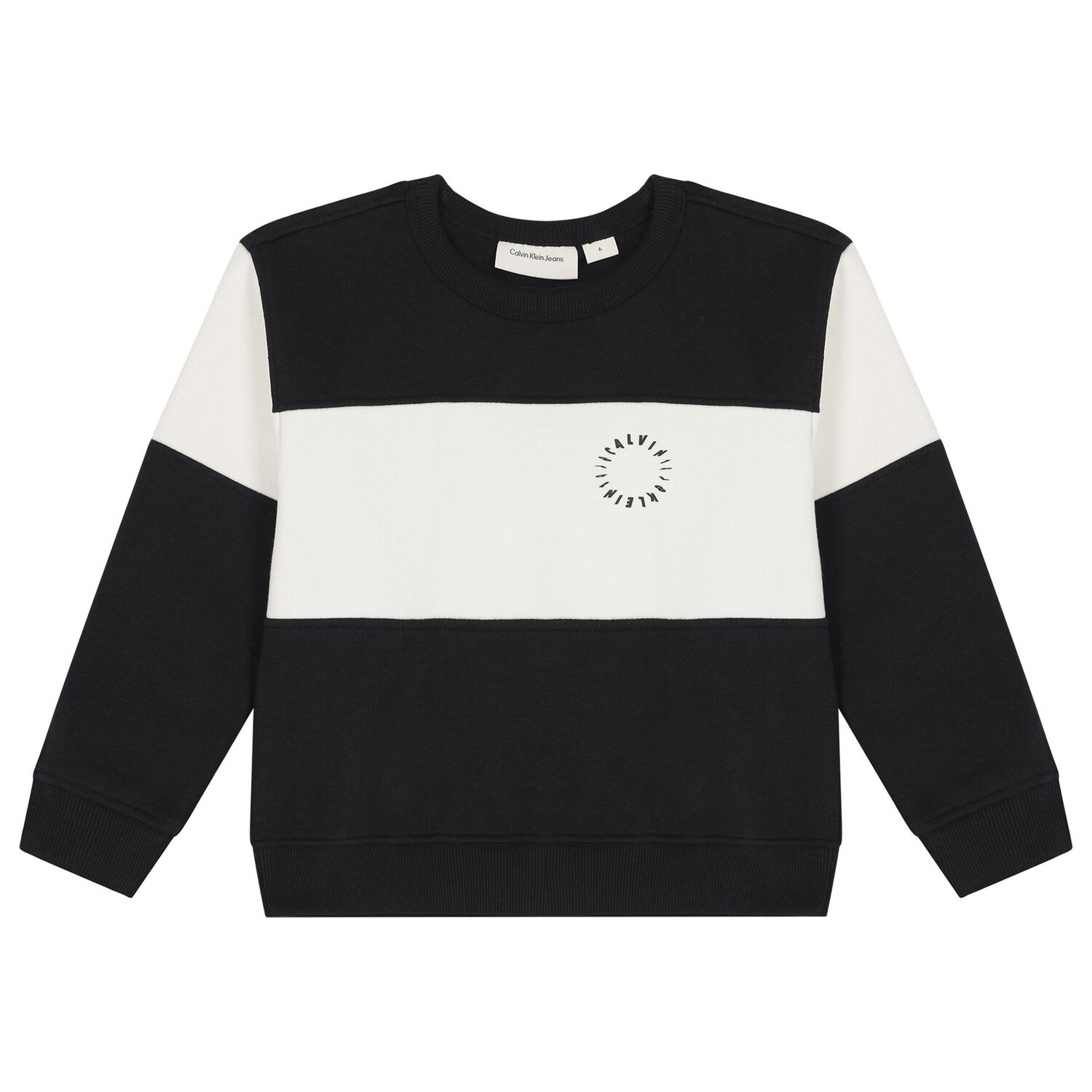 بدلة رياضية بالشعار للأولاد باللون الأسود والعاجي, 1, hi-res