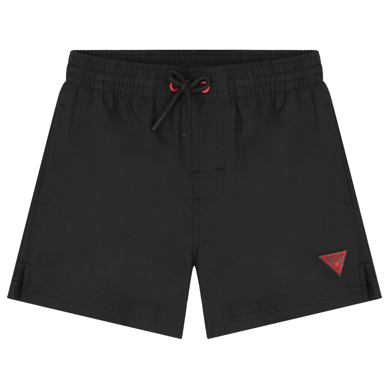 Boys Black Logo Swim Shorts, 1, hi-res