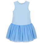 Girls Blue Rose Dress Set, 1, hi-res