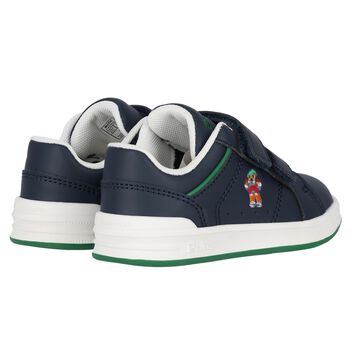 Boys Navy Blue Logo Trainers