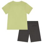 Boys Green & Grey Shorts Set, 2, hi-res