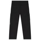 Boys Black Logo Trousers, 1, hi-res