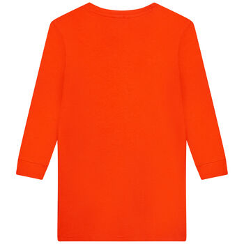 Girls Orange Logo Dress