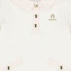 Younger Girls Ivory Logo Dress, 2, hi-res