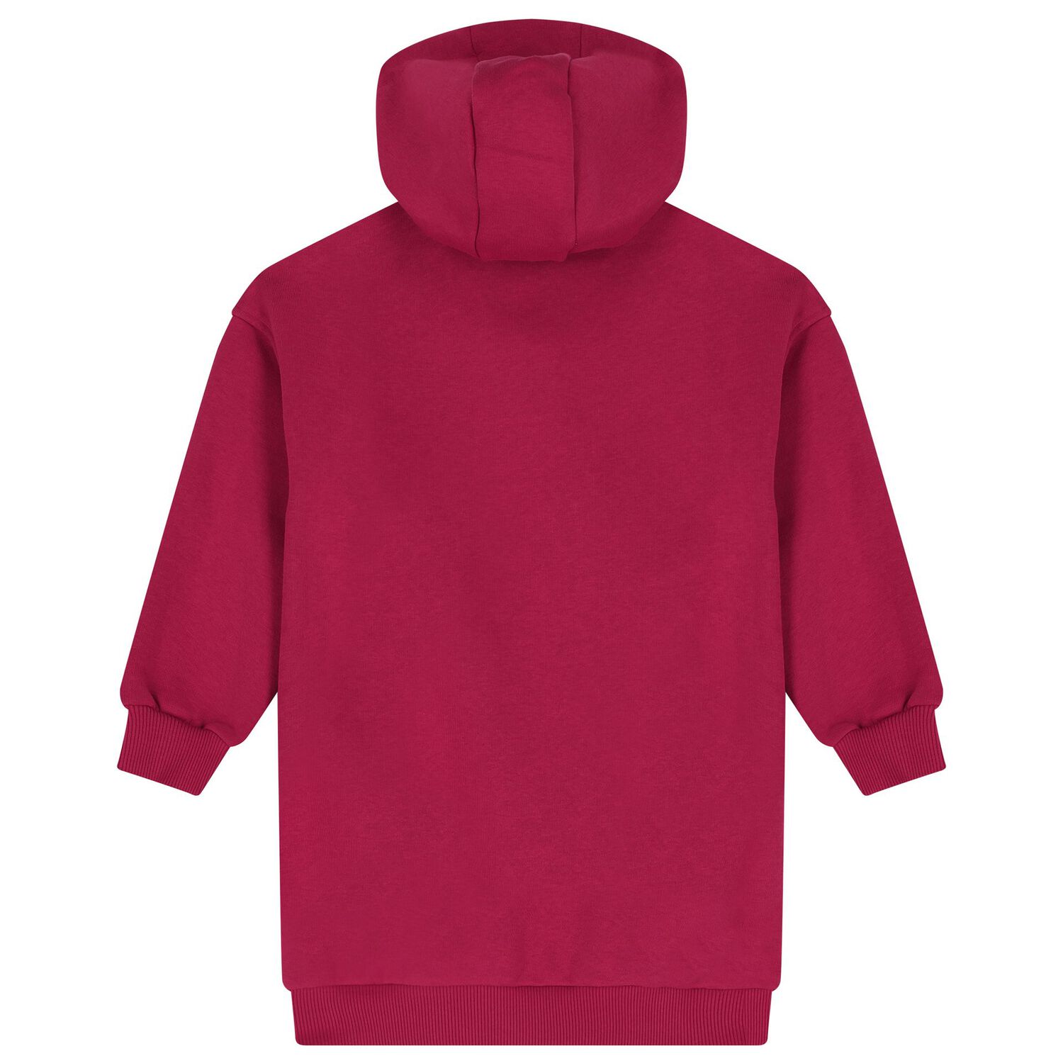 Girls Burgundy Embellished Cherry Hooded Sweatshirt Dress, 2, hi-res