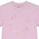 تيشيرت بنات بالشعار باللون الأرجواني, 2, hi-res