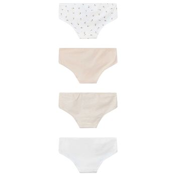 Girls Pink & White Briefs (4 Pack) 