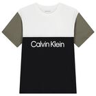 تي شيرت بشعار أبيض وأسود للأولاد, 1, hi-res