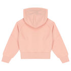 Girls Pink Logo Hooded Zip-Up Top, 1, hi-res