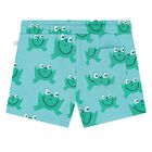 Younger Boys Blue & Green Frog Shorts, 1, hi-res