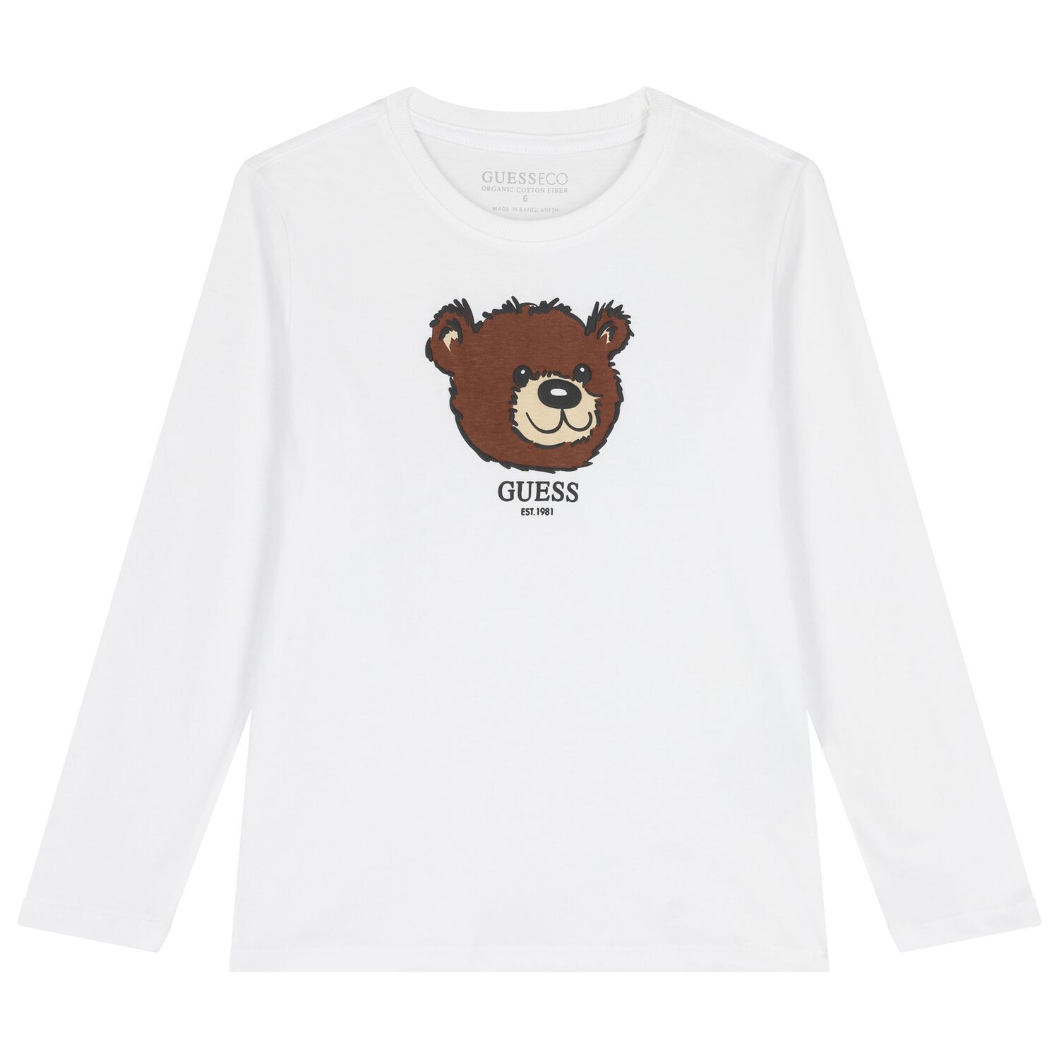Boys White Teddy Bear Long Sleeve Top, 1, hi-res image number null