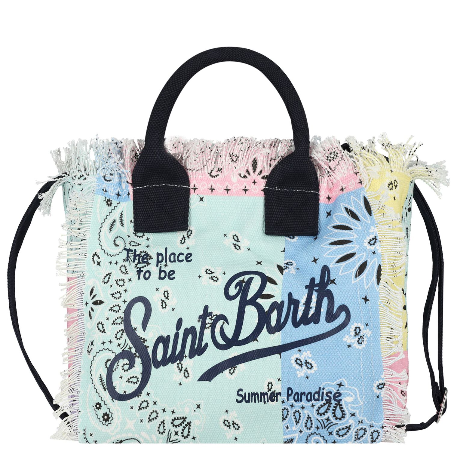 Girls Multi-Coloured Paisley Logo Tote Bag , 1, hi-res