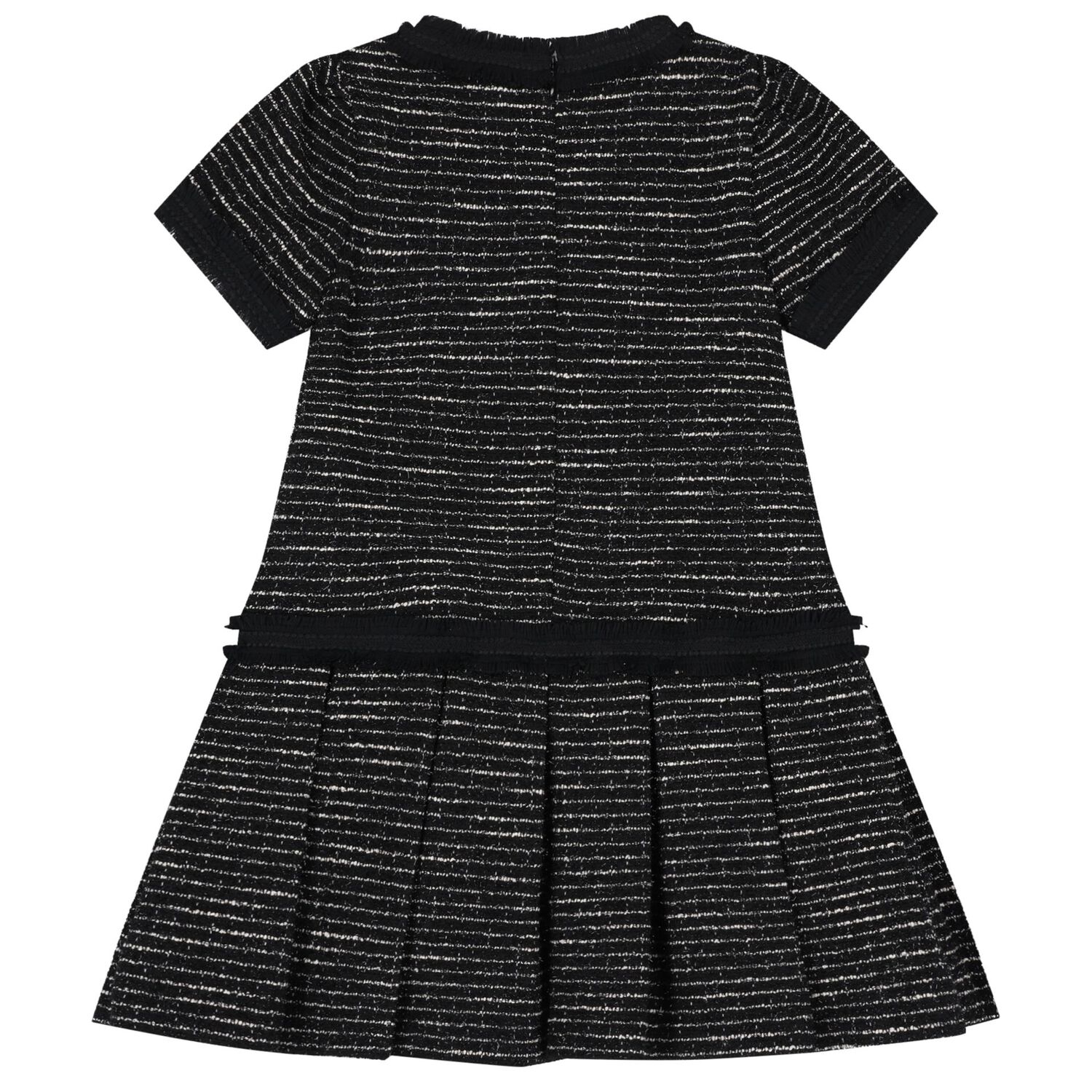 Girls Black Tweed Dress, 1, hi-res