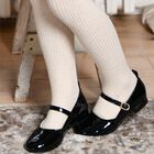 Girls Black Logo Patent Leather Shoes, 1, hi-res