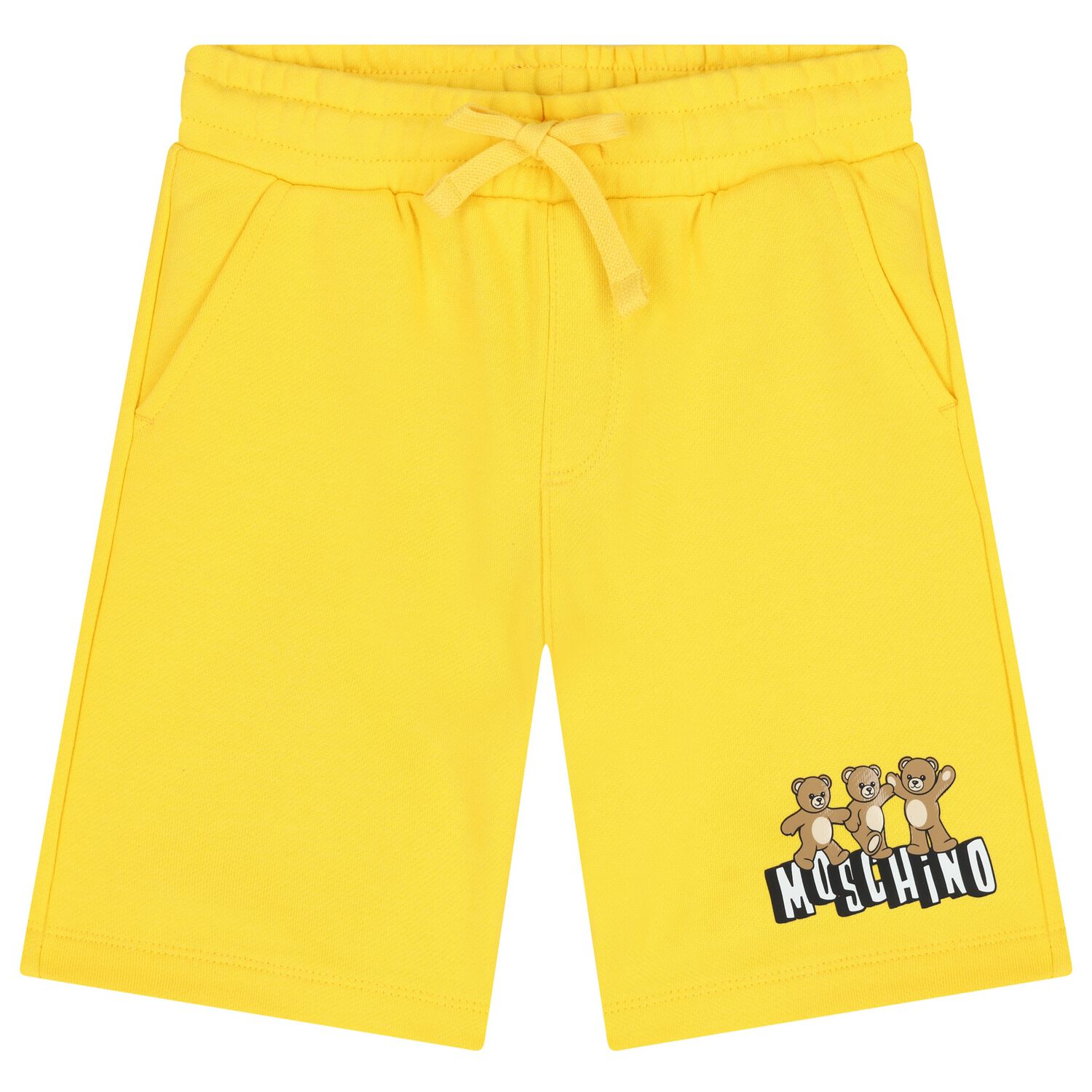 Boys Yellow Teddy Bear Logo Shorts, 4, hi-res
