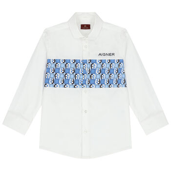 Boys White Logo Shirt