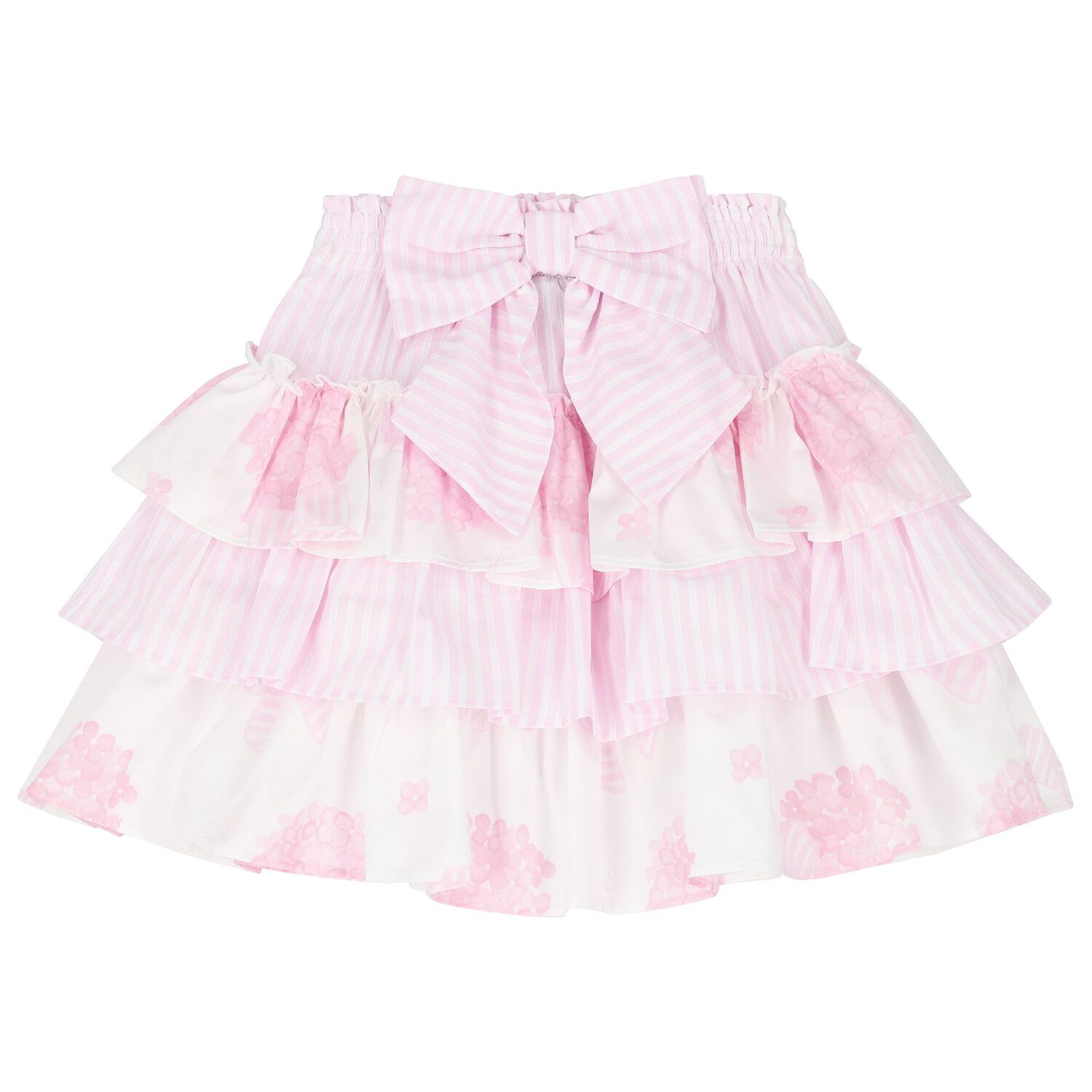 Girls White & Pink Cotton Skirt Set, 1, hi-res image number null