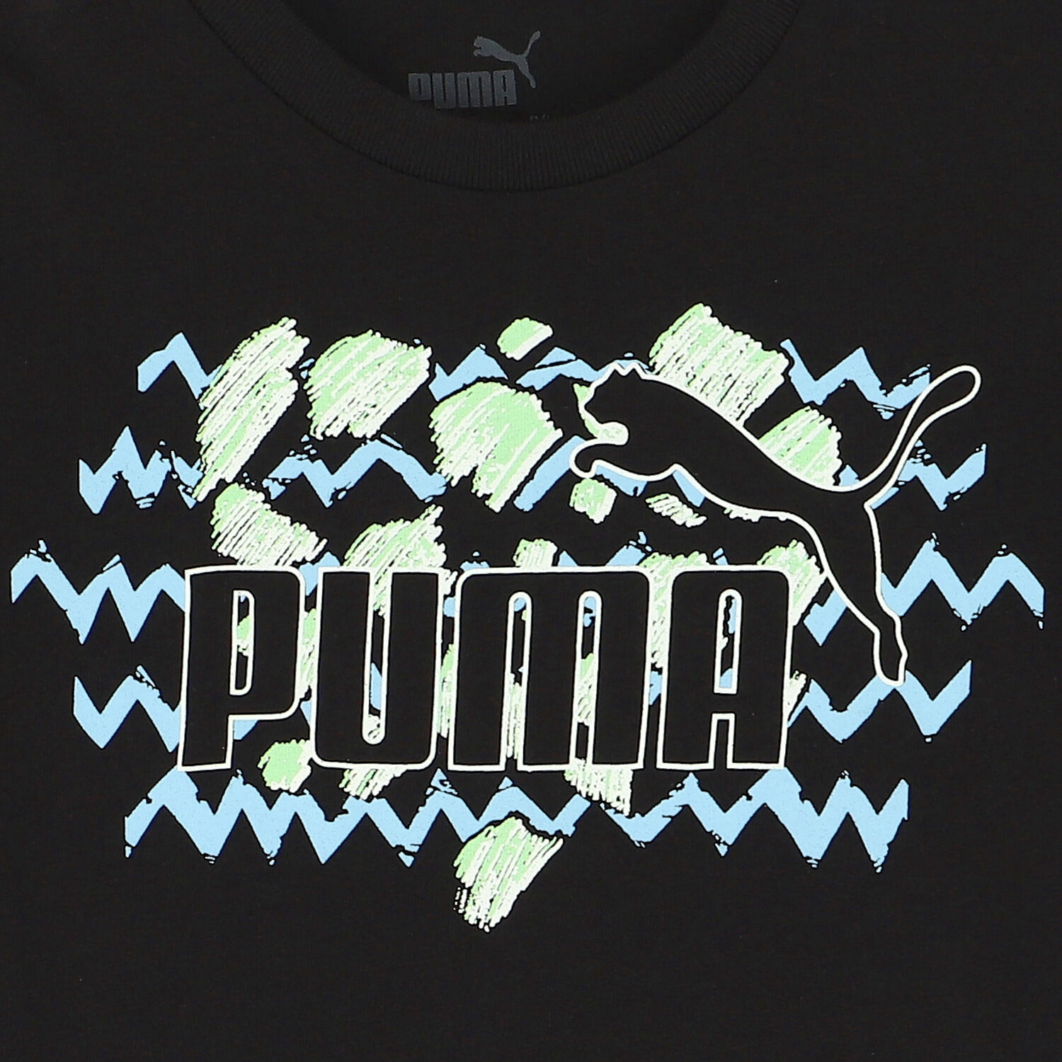 تيشيرت أولاد بالشعار باللون الاسود, 1, hi-res