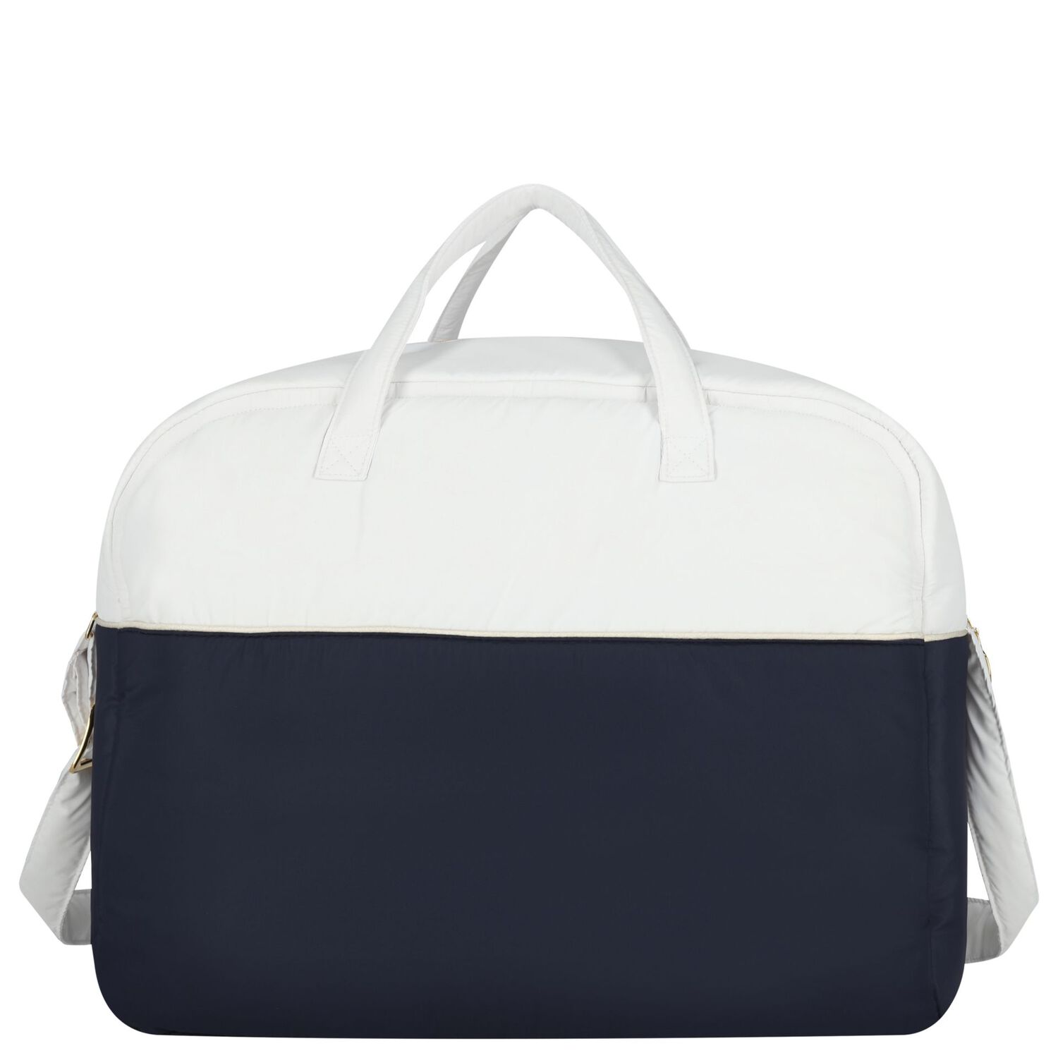 White & Navy Blue Logo Baby Changing Bag, 1, hi-res