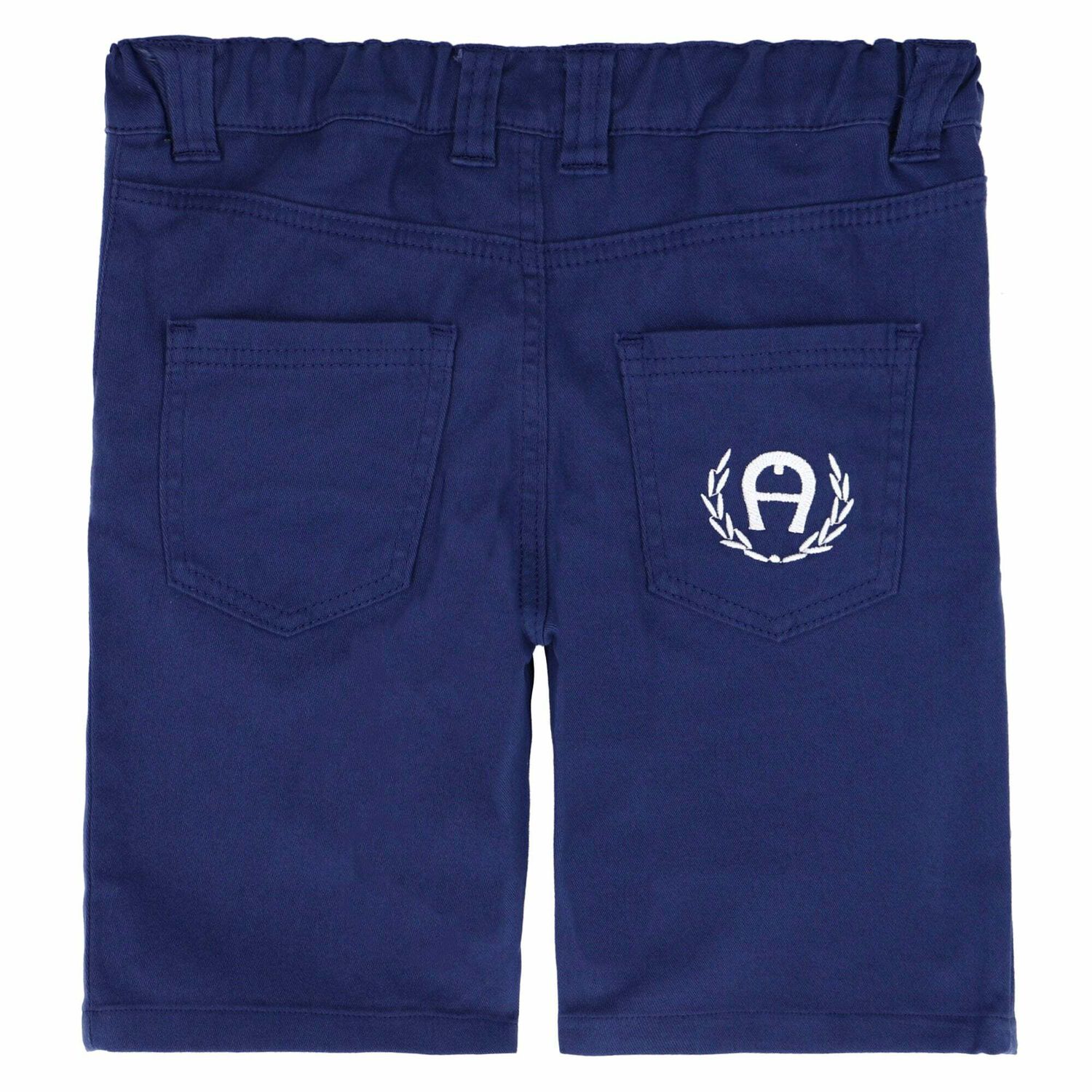 Boys Blue Logo Cotton Bermuda Shorts, 1, hi-res image number null