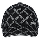Girls Black Chain Logo Cap, 1, hi-res