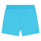 Younger Boys White & Blue Logo Shorts Set, 1, hi-res