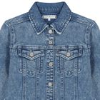 Girls Blue Denim Logo Dress, 1, hi-res