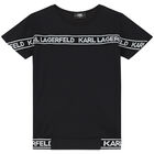 فستان بنات بالشعار باللون الأسود, 1, hi-res