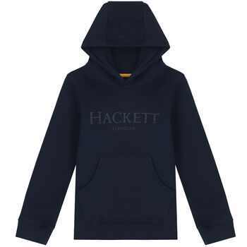 Boys Navy Logo Hooded Top