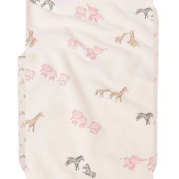 Baby Girls Beige & Pink Animals Blanket