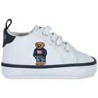 Baby Boys White Polo Bear Pre Walker Shoes, 1, hi-res