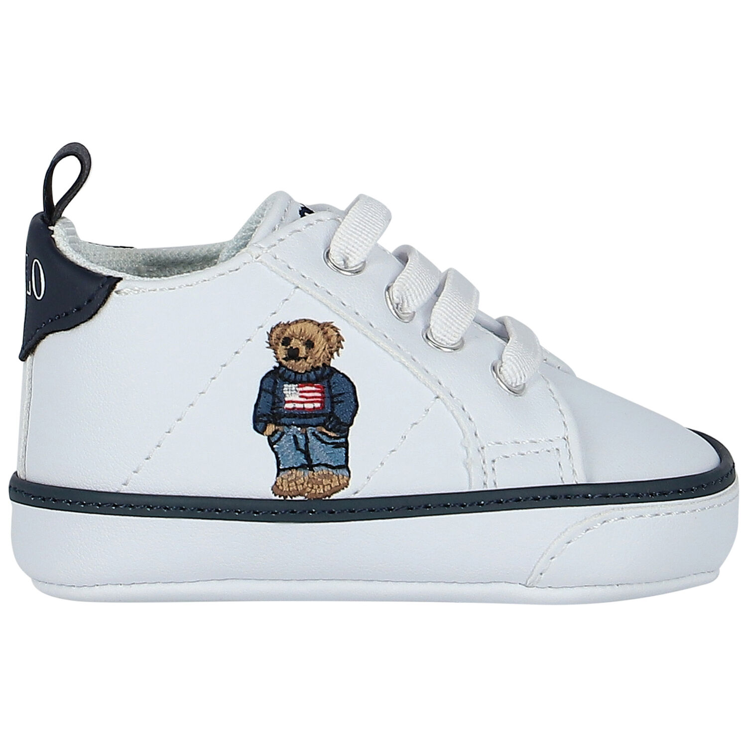 Baby Boys White Polo Bear Pre Walker Shoes, 1, hi-res