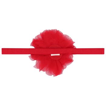 Baby Girls Red Tulle Flower Headband