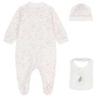 Baby Girls White & Pink Toile de Jouy Babygrow Gift Set, 1, hi-res