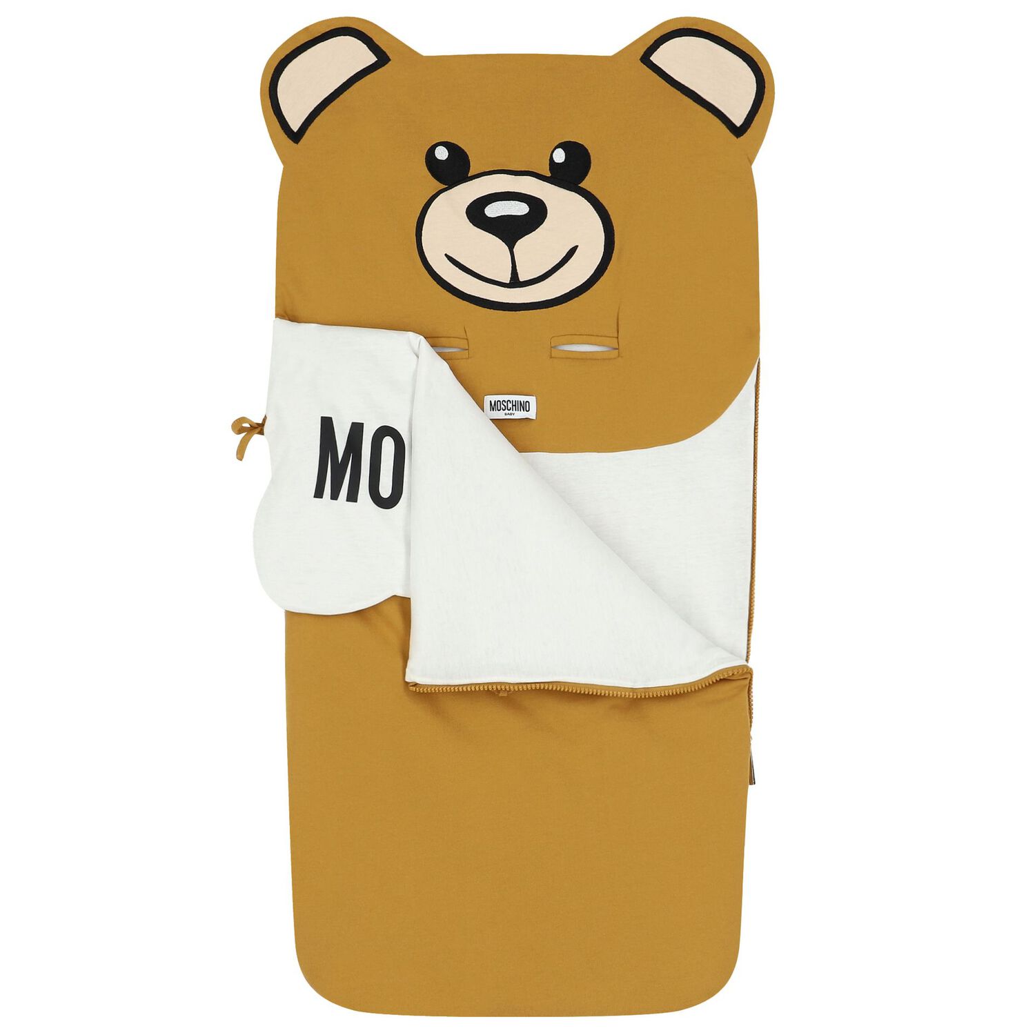 Beige Teddy Bear Logo Baby Nest, 1, hi-res