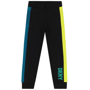 Boys Black, Green & Blue Logo Joggers