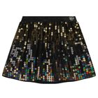 Girls Black Tulle & Gold Sequins Skirt, 1, hi-res