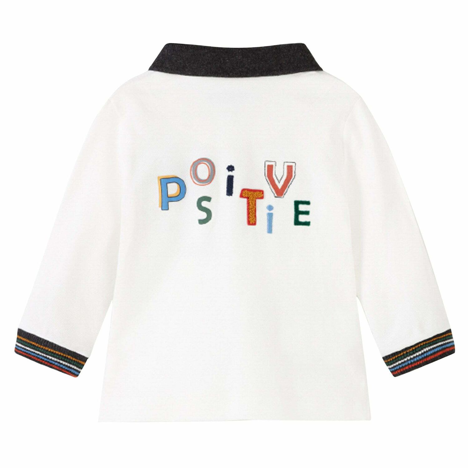 تيشيرت بولو بالشعار باللون العاجى للاولاد, 1, hi-res image number null